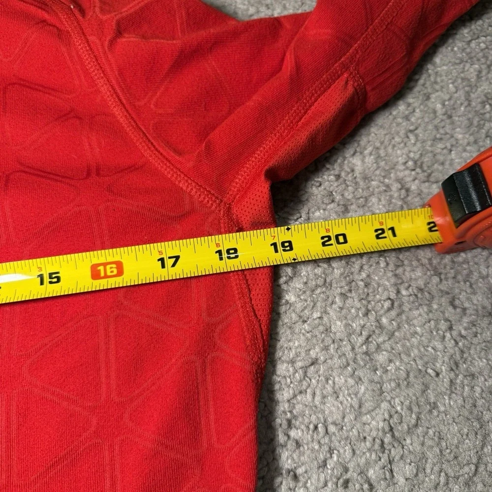 Nike Men's M Running Shirt Red‎ Long Sleeve 1/4 Zip-Up Dri-Fit Thumbholes